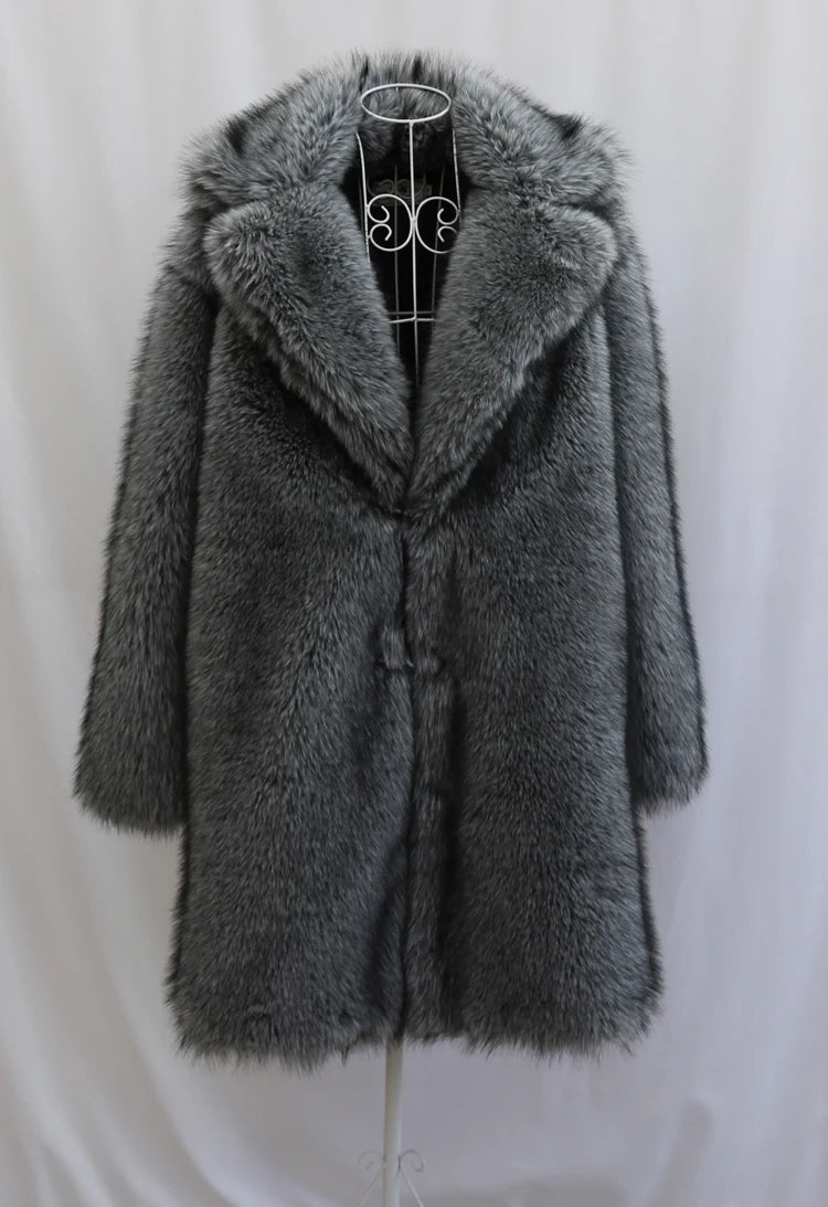 Alpine King Fur Coat dark grey men's faux-fur winter coat – image 12