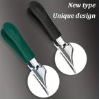 Angled Toenail Clippers in Black and Green with circular magnified views of their curved cutting heads.