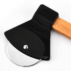 Axe Pizza Slice Cutter close-up of the black housing, circular blade, and mounting rivet.