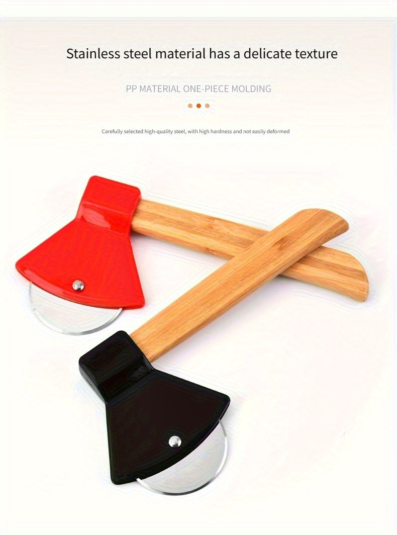 Axe Pizza Slice Cutter materials overview showing crossed red and black cutters.