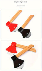 Axe Pizza Slice Cutter two panels showing red and black cutters in different arrangements.