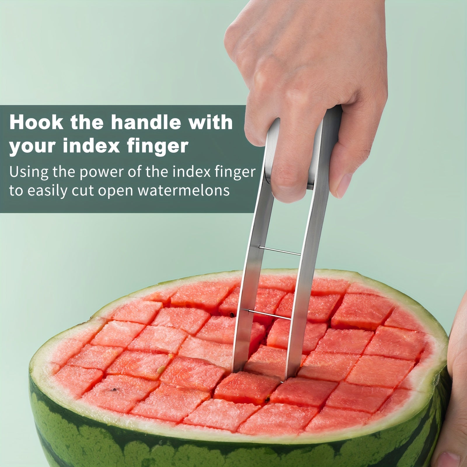 HighPeak MelonMate™ - Cube Cutter slicing watermelon into perfect cubes with ergonomic handle and stainless steel blades