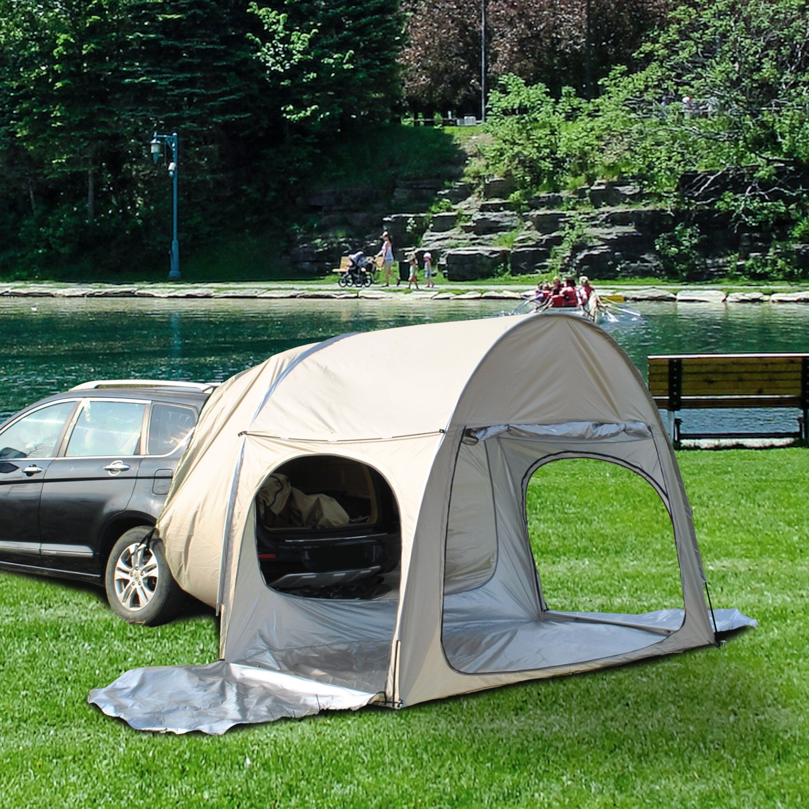 rear tent HighPeak SUV Rear Tent – Large Waterproof Tail Shelter for Any Car Black