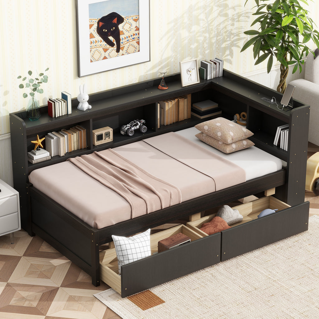 Corner Bed Frame with Stands