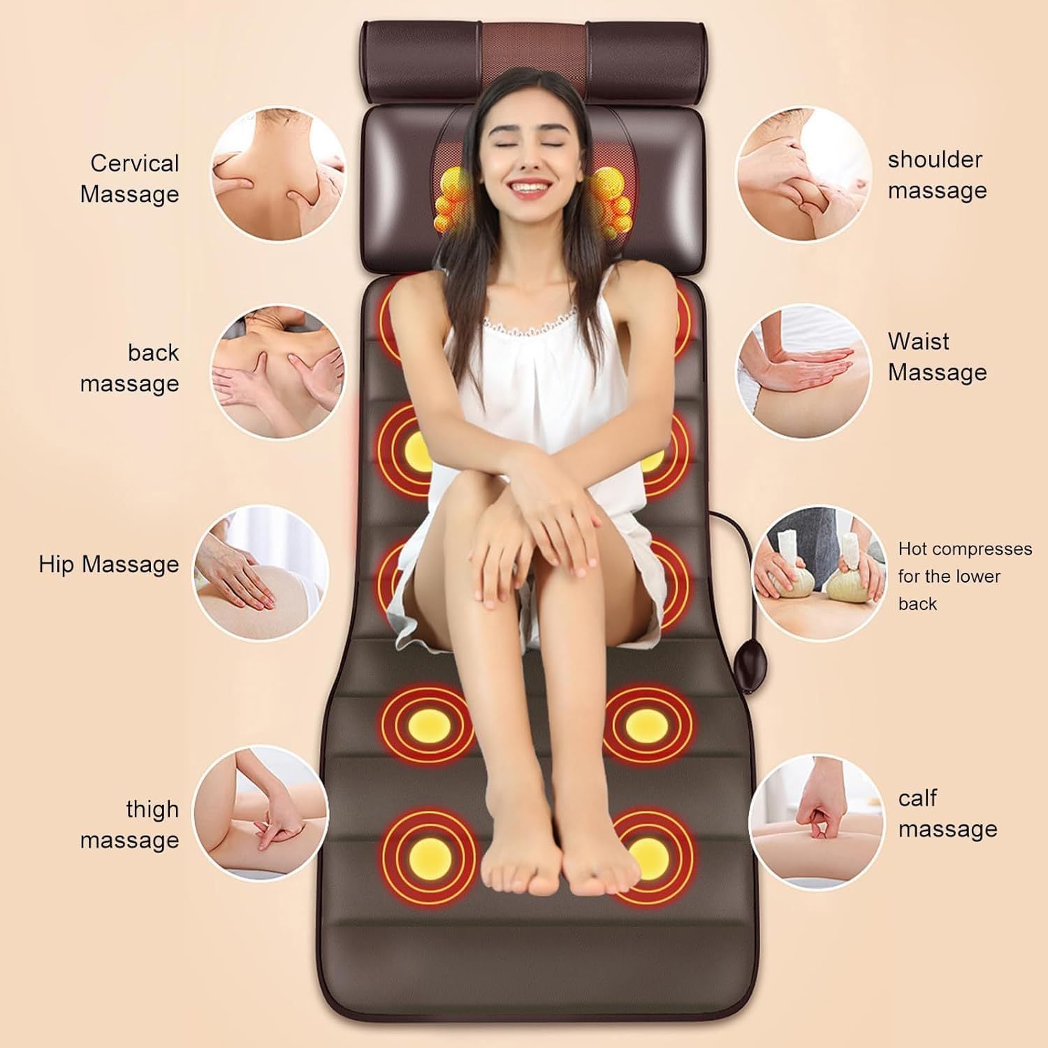 HighPeak 5-in-1 Full Body Massage Mat with Heat & Folding Design HighPeak 5-in-1 Full Body Massage Mat with Heat & Folding Design