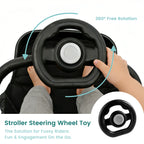 Baby Stroller Steering Wheel rotation diagram showing hands turning the wheel through 360 degrees