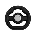 Baby Stroller Steering Wheel front view showing the black wheel and gray center horn button