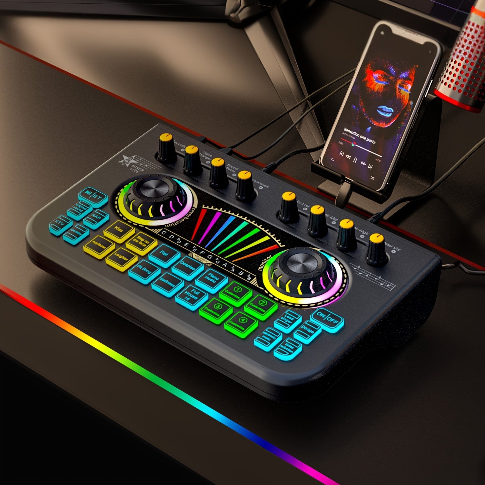 HighPeak Mini DJ Mixer | Portable Streaming Soundboard for Creators