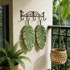 Pair of Banana Leaf Hand Towels displayed in a tropical-inspired room