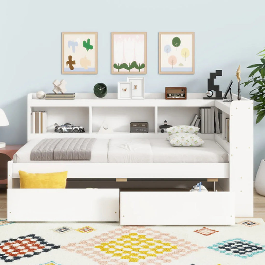 Corner Bed Frame with Stands