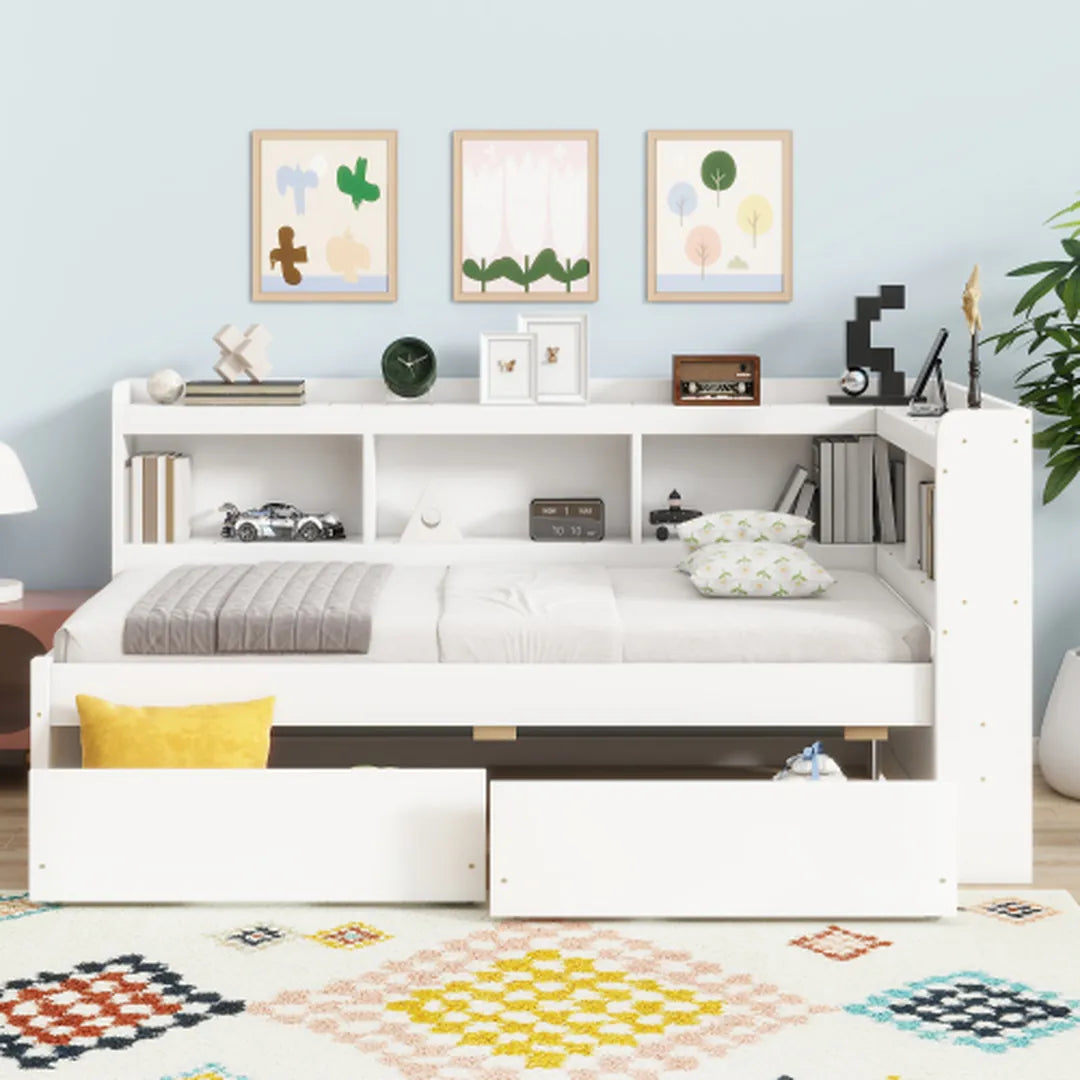 Corner Bed Frame with Stands