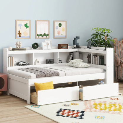 Corner Bed Frame with Stands