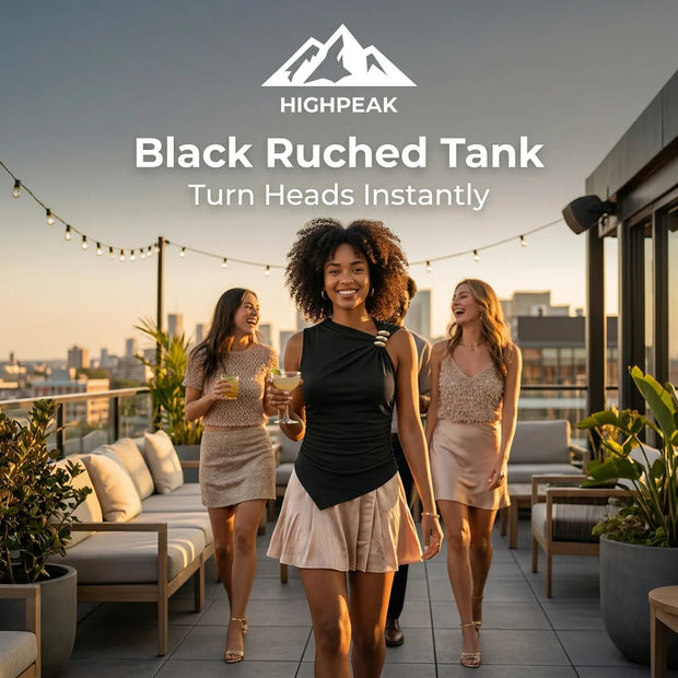 Black Ruched Tank
