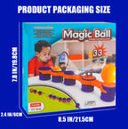 Blow Ball Race Game retail box dimension guide showing 21.5 cm width, 19.8 cm height, and 6 cm depth