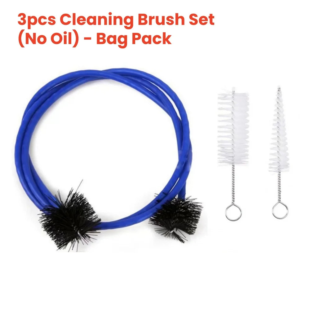 Brass Instrument Cleaning Kit Brushes Only option with blue snake brush and two white brushes; no valve oil.