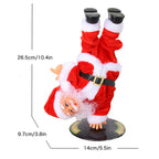 Breakdancing Santa Toy Handstand size guide showing 26.5cm height, 14cm width and 9.7cm depth.