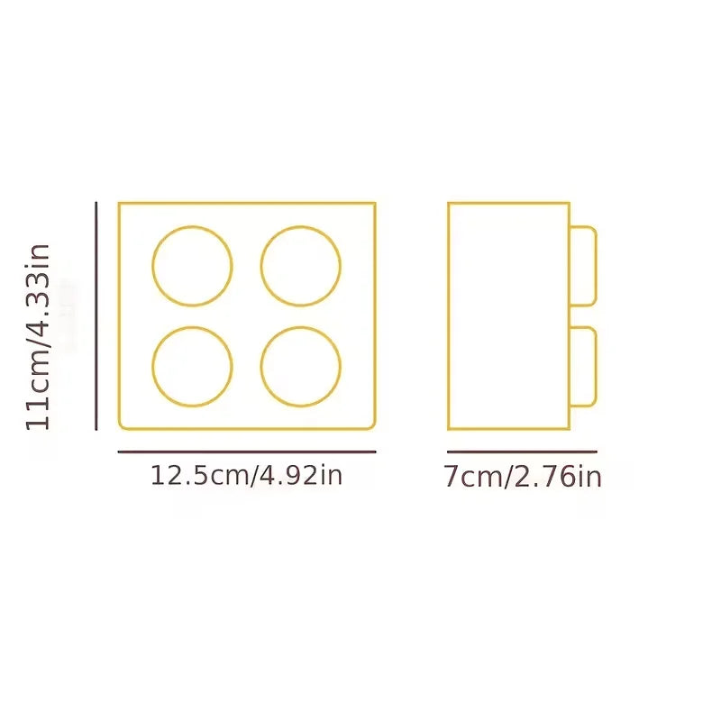 Building Block Storage Bins — Size diagram showing 12.5 cm width, 11 cm height and 7 cm depth.