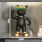 Bulldog Wine Bottle Holder black glass-holding style without a base, showing 28 × 18.5 × 11 cm dimensions.