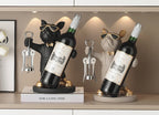 Bulldog Wine Bottle Holder black and grey bottle-holding styles with round stands displayed side by side.