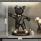 Bulldog Wine Bottle Holder black bottle-holding style with round base and 28.5 × 21 × 13 cm dimensions.