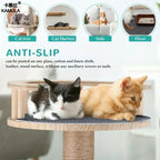 Cat Scratching Wall Mat supplier diagram showing use on a cat tree, shelves, sofa, and floor