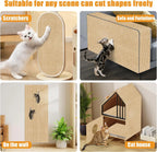 Cat Scratching Wall Mat use guide showing custom scratchers, furniture panels, walls, and cat houses