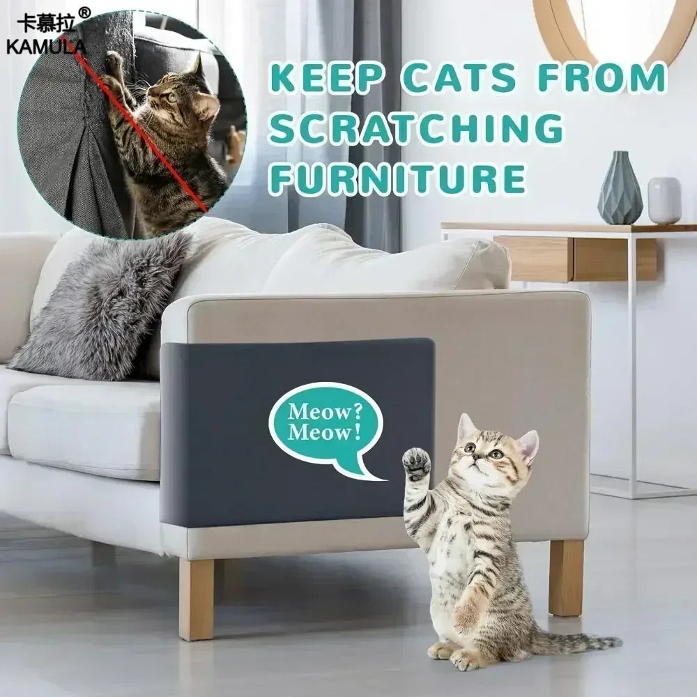 Cat Scratching Wall Mat furniture-protection graphic showing a panel placed on a sofa side