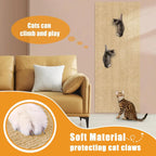 Cat Scratching Wall Mat feature graphic showing cats climbing the soft textured wall surface