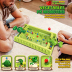 VeggieBlasters™ - Battle Arena green game with launchers and marbles played by parent and child on carpet by HighPeak