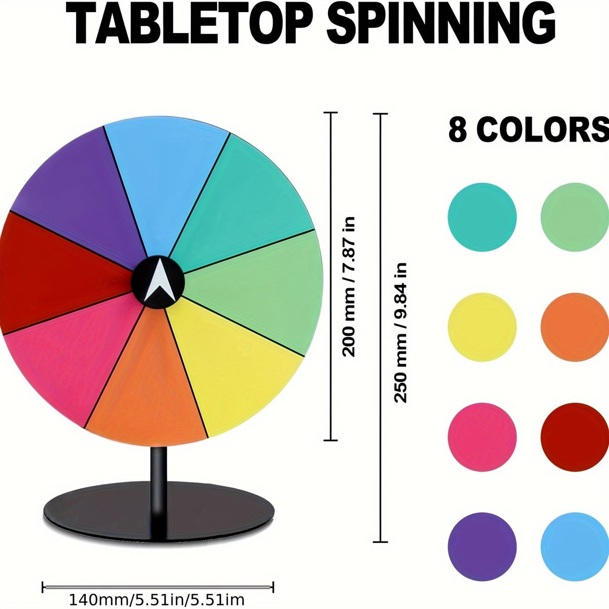 Live Raffle Spinner HighPeak Prize Wheel Spinner – 8-Inch Colorful Raffle & Party Wheel