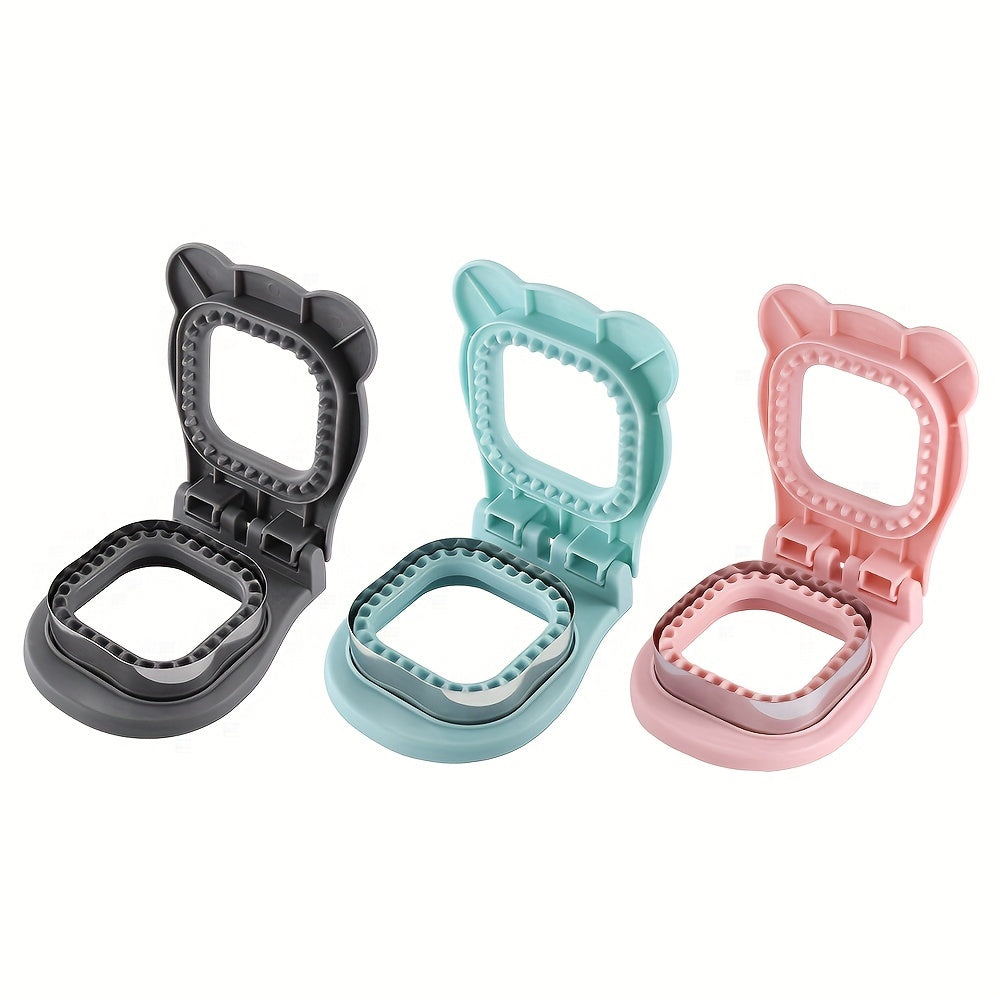 SnackSeal™ DIY Sandwich Cutter in black, teal, and pink with seal edges for mess-free crustless pockets by HighPeak