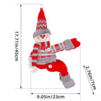 Christmas Chandelier Hugger snowman size guide showing approximately 45 by 23 by 7 centimeters
