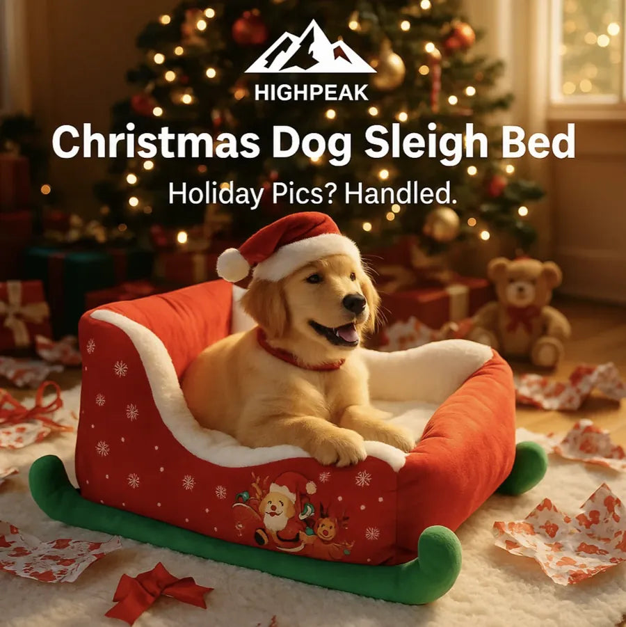 Christmas Dog Sleigh Bed