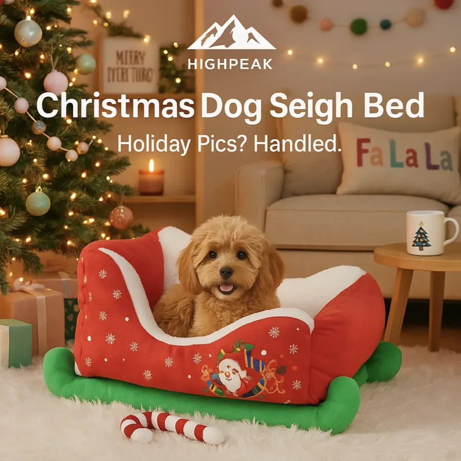 Christmas Dog Sleigh Bed
