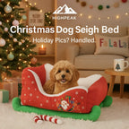 Christmas Dog Sleigh Bed