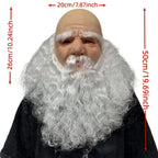 Christmas Santa Mask size guide showing 20 cm width, 26 cm mask height and 50 cm length with beard.