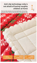 Christmas Sofa Pad Cover underside detail showing the textured anti-slip backing beneath the quilted pad