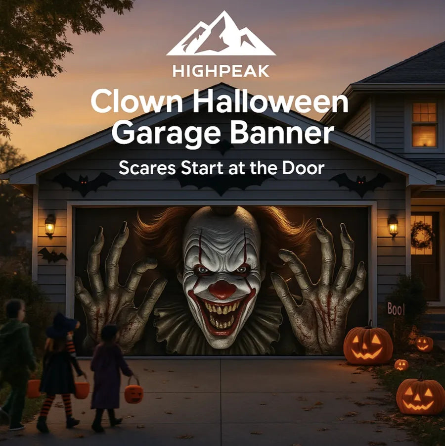 Clown Halloween Garage Banner