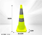 Collapsible Reflective Safety Cone, 70 cm standard model with 30.5 cm base and 5 cm collapsed height