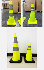 Collapsible Reflective Safety Cone comparison showing both heights from front and side angles