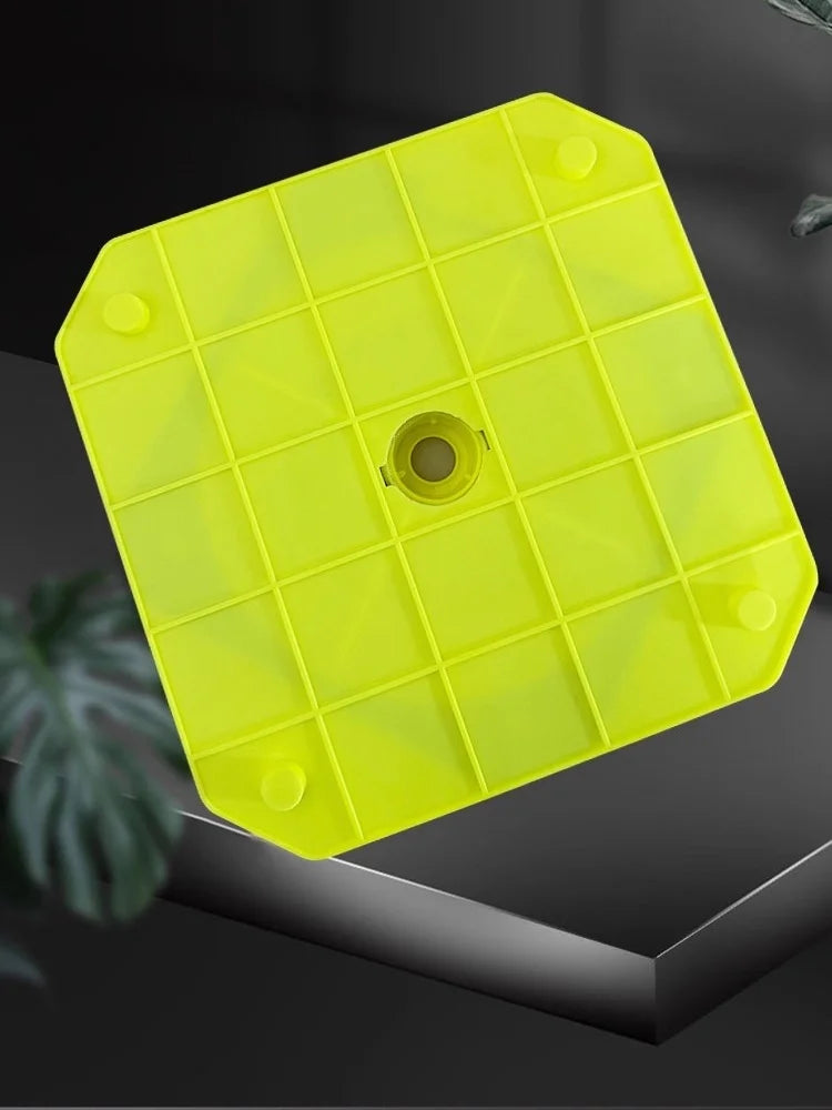 Collapsible Reflective Safety Cone underside showing the reinforced square rubber-plastic base grid