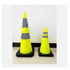Collapsible Reflective Safety Cone 70 cm and 45 cm sizes standing together for scale comparison