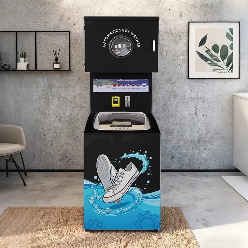 Commercial Shoe Cleaning Station displayed indoors against a modern wall in a commercial-style setting