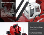 Container Crane Toy information panel showing the alloy frame, plastic cab details and wheel layout
