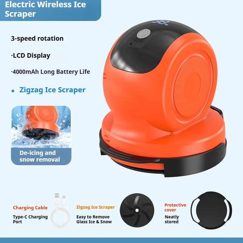 Cordless polisher set with Type-C cable and ice-scraper attachment