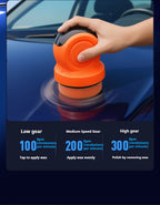 Cordless polisher speed chart for applying spreading and buffing wax