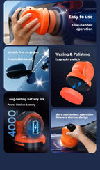 Wireless car polishing guide with 4000mAh rechargeable battery