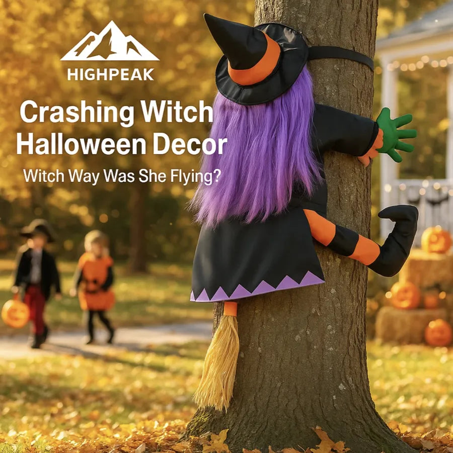 Crashing Witch Halloween Decor