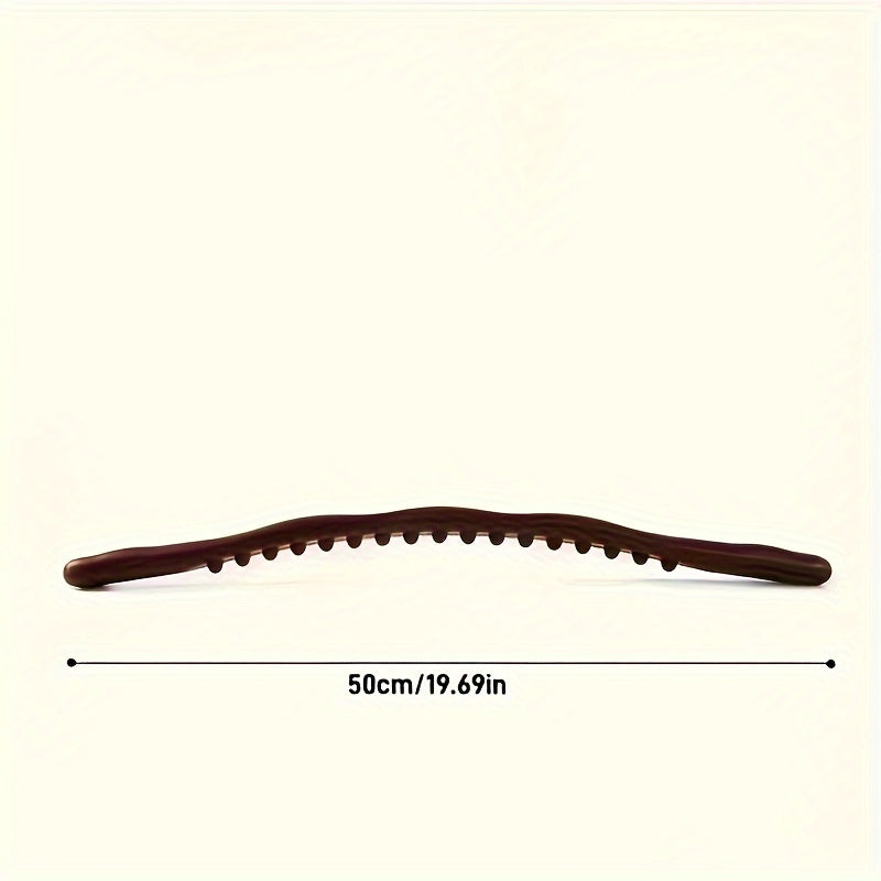 Curved Back Massage Stick 19-bead side profile with a 50 cm / 19.69 in measurement below
