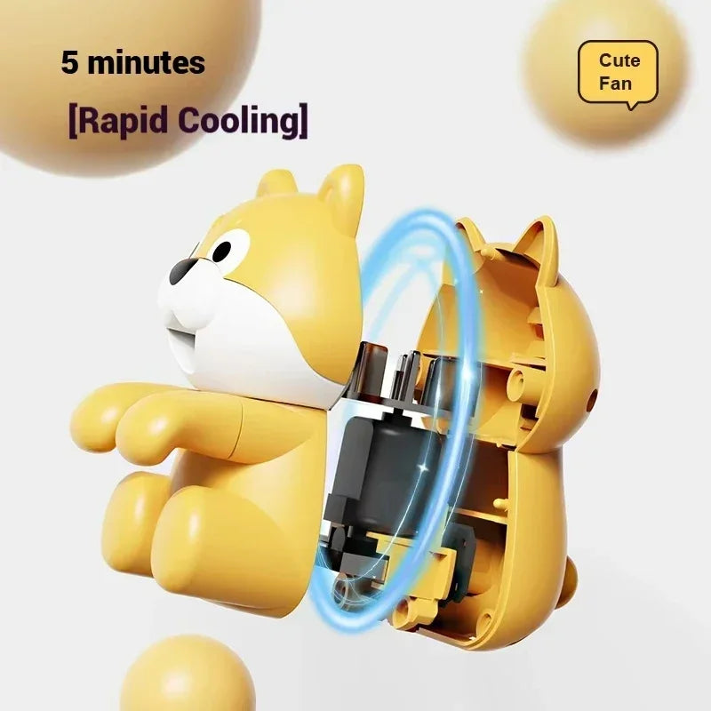 Cute Food Cooling Fan cutaway illustration showing the internal motor and airflow path
